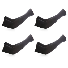 1 paio di manicotti unisex con protezione UV per braccia, ideali per corsa e ciclismo (neri)