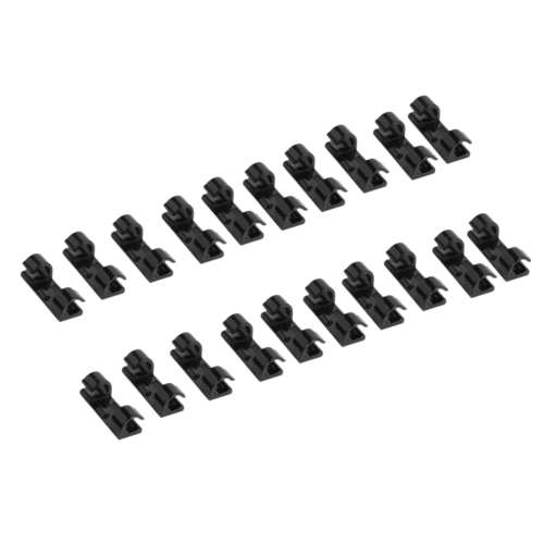 Lot de 20 pinces de fixation pour câbles de bureau (noires) 2