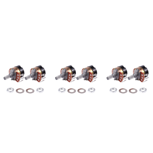 2 Stück 500 kΩ lineare Einzelpotentiometer mit Ein-/Ausschalter