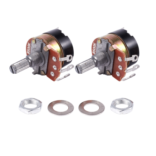 2 Stück 500 kΩ lineare Einzelpotentiometer mit Ein-/Ausschalter 1