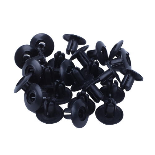 25 pezzi di rivetti in plastica a pressione per paraurti e porte, foro da 8 mm, colore nero 2