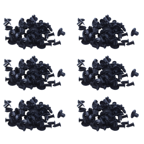25 pezzi di rivetti in plastica a pressione per paraurti e porte, foro da 8 mm, colore nero 1
