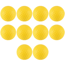 10 stuks gele zachte elastische PU-golfballen voor indoor oefendoeleinden