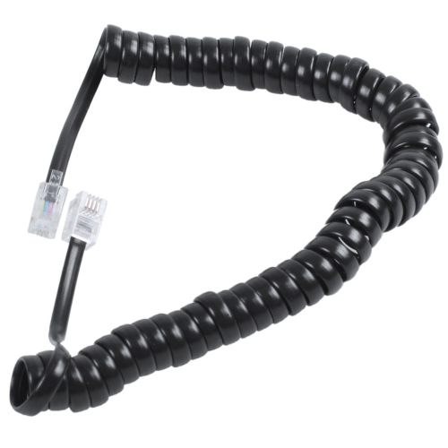 9,3 Zoll schwarzes RJ9-Telefonmodem-Spiralkabel 2