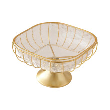 Round Snacks Display Dish With Iron Pet-Cylindrical M
