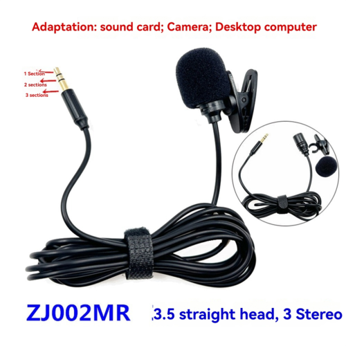 Mini bedrade microfoon voor geluidskaart, camera, pc, desktopcomputer, 1,5 meter 1