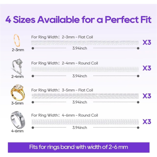 12 Pack Ring Sizer for Loose Rings, 4 Sizes 2