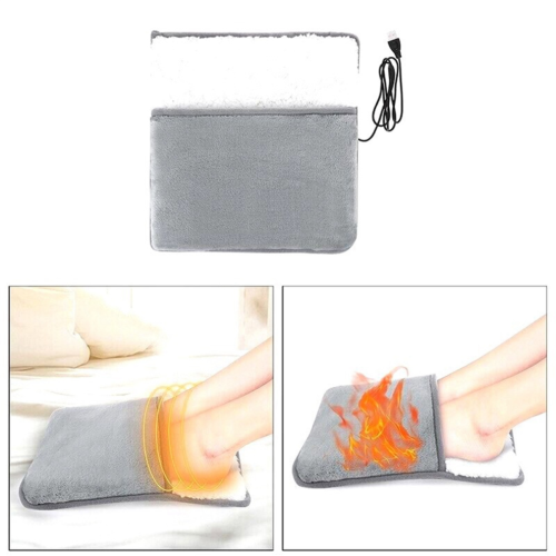 USB Charging Electric Foot Heating Pad Universal Soft Plush Washable 1