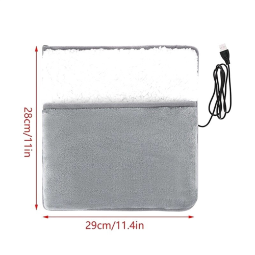 USB Charging Electric Foot Heating Pad Universal Soft Plush Washable 2
