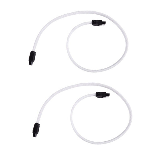 50CM SATA 3.0 III SATA3 7pin Data Cable 6Gb/s SSD Cables(White)
