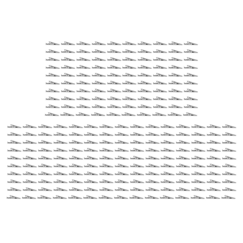 250 Pcs Silver Tone Metal Alligator Clip Crocodile Clamps 6133869959302