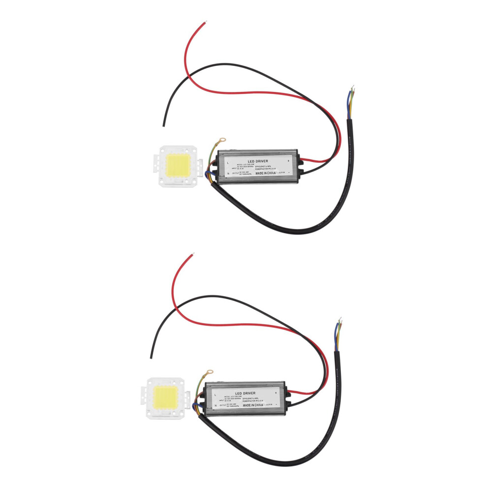 4X 50W Led Driver Waterproof Ip67 Power Supply High Power Adapter + 50W Led Chip Bulb Energy Saving For Diy Daylight Green 4713624827736