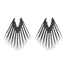 Industries Round Tip Straight Plastic Anti-Static Tweezers Black 20Pcs