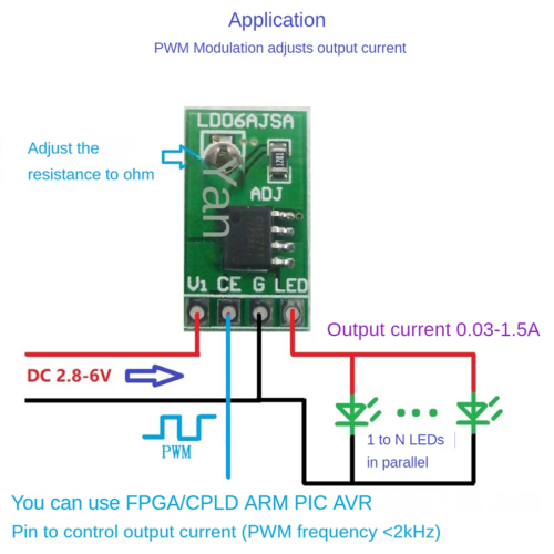 5PCS 30-1500MA Adjustable Constant Current LED Driver 2