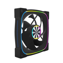 ARGB-behuizingsventilator voor desktopbehuizing, 12 cm, temperatuurregeling, zwart