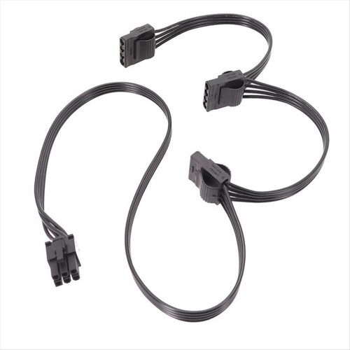 PCIe 6-Pin Stecker auf 3 IDE Stromkabel für