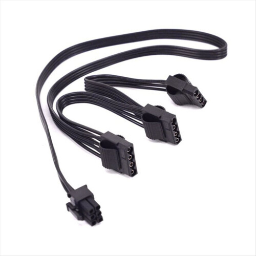 PCIe 6-Pin Stecker auf 3 IDE Stromkabel für 1