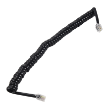 Cavo di linea a spirale RJ9 nero da 9,3" per modem telefonico.