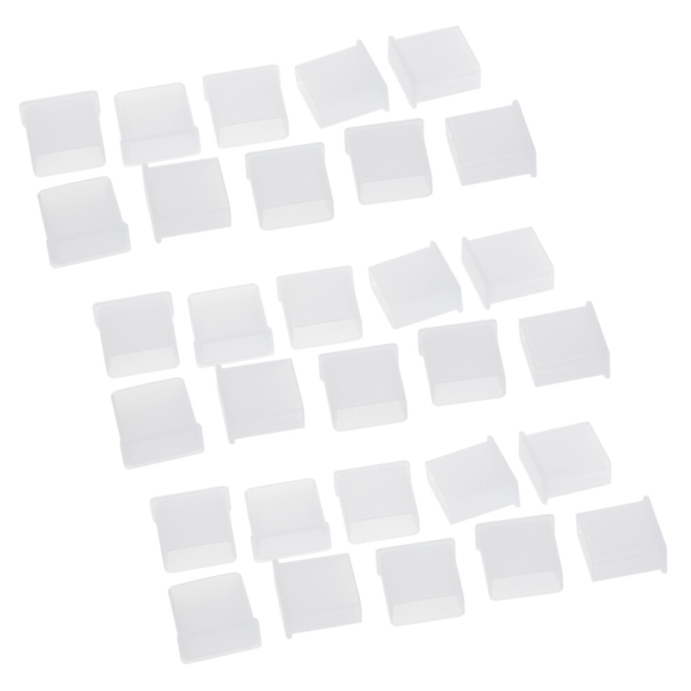 30Pcs Clear Plastic Usb Type A Plug Dustproof Plug Stopper Protection Cap 4713532284386