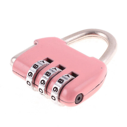 2X Luggage Box Resettable Combination Lock Padlock 3 Digit Number Pink 1