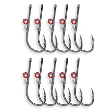 10PCS Live Shrimp Hook Set,Freshwater/Saltwater Fishing Gear,NO.2/0