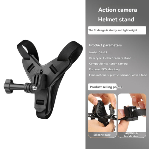 Support de caméra de moto pour fixation sur mentonnière de casque 1