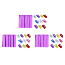 3x siliconen mal voor creditcardtrekker, 10 stuks acryl in diverse kleuren