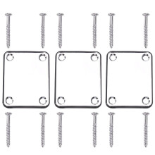 3-teiliges Set rechteckiger Halsplatten aus Stahl für Gitarren