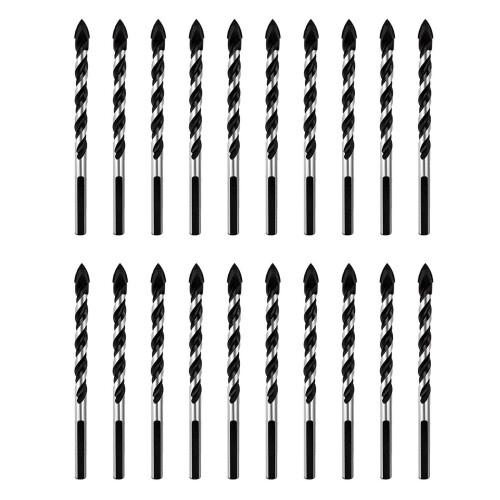 Multipurpose Drill Bits, 50-Piece 6mm Multi-Material Drill Bit Set, Tungsten Carbide Tipped Masonry Drill Bit Set