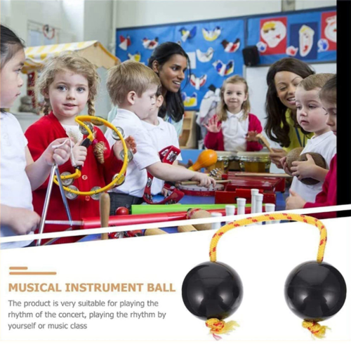 2x Ritmische Bal, Eierschudder, Dubbele Kalebas Percussie, Zwart 2