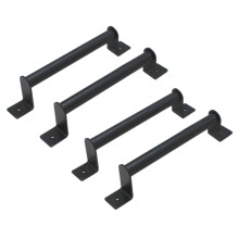 4Pcs Black Carbon Steel Sliding Barn Door Pull Handle for Sliding Barn Door Garden Gates Garages Hardware Kit