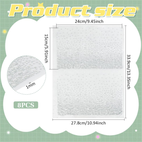 8 Bögen Glitzer-Strass-Bügelbilder für Kleidung 1