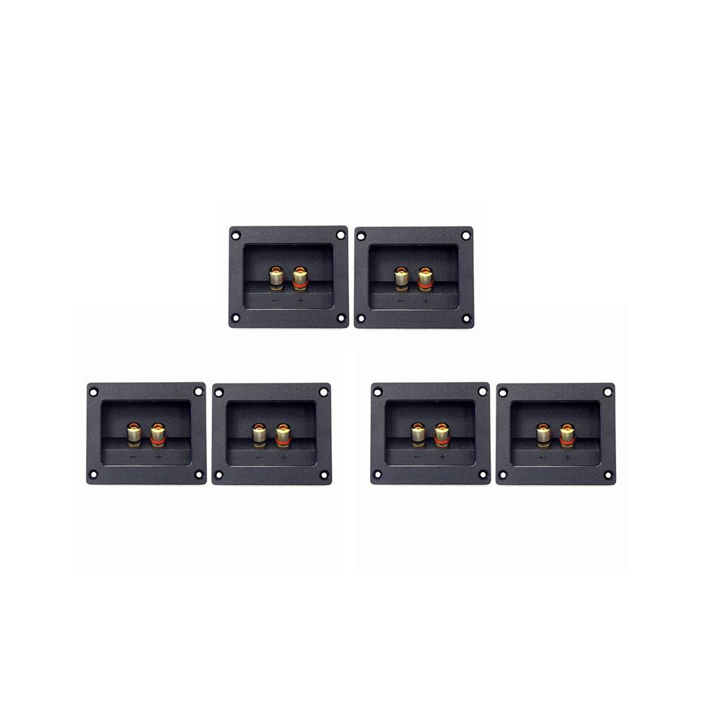 6Pcs Diy Car Stereo 2-Way Speaker Box Terminal Spring Cup Connector Banana Jack And Plugs Subwoofer Plugs 93X80mm Black 4713343879153