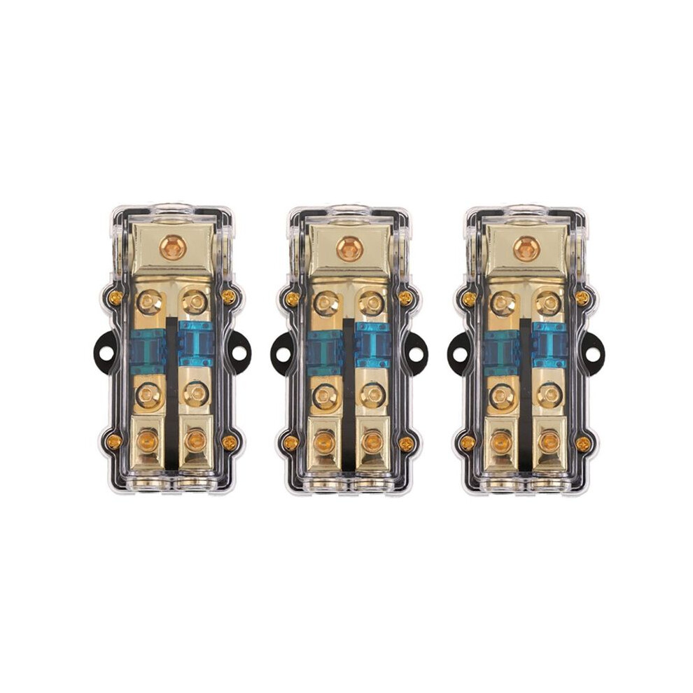 3X Power Distribution Block (2 Way) 4/8 Awg Gauge Agu Fuse Holder Distribution Block 4 Gauge In To (2) 8 Gauge Out 4712780256985
