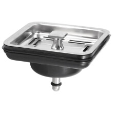 Bouchon d'évier carré en acier inoxydable, panier de vidange de cuisine en maille