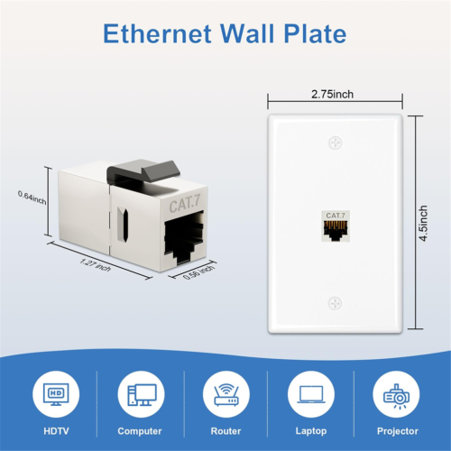 2-pack Ethernet-väggplatta, 1-ports väggplatta 2