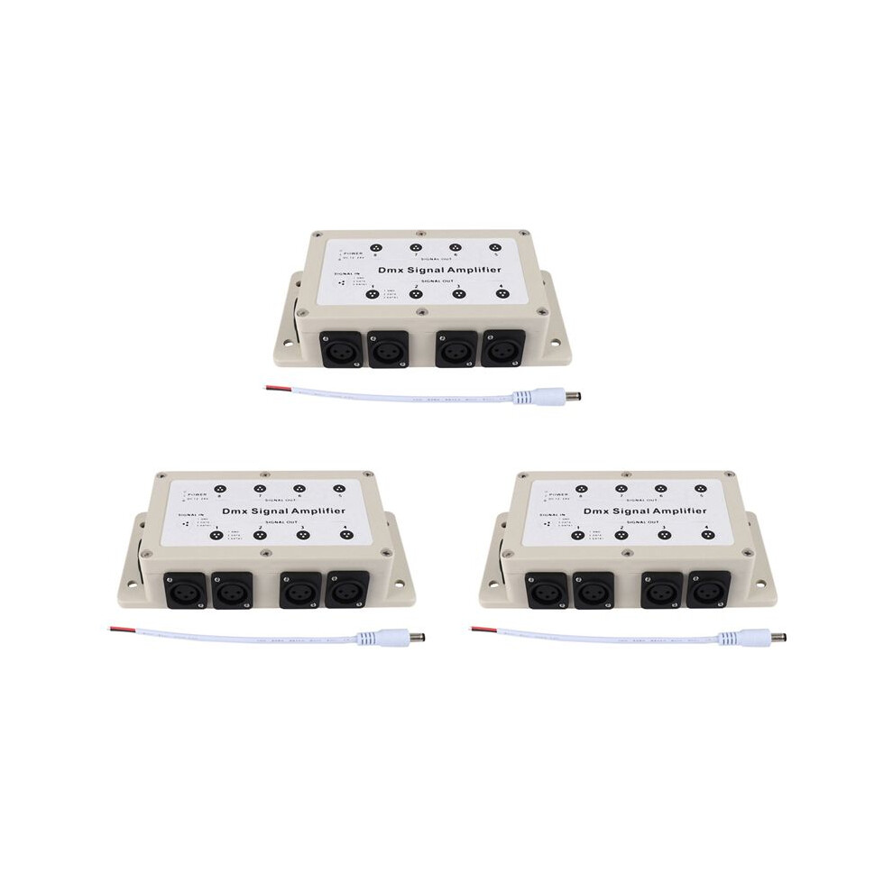 3X Dc12-24V 8 Channel Output Dmx Dmx512 Led Controller Signal Amplifier Splitter Distributor For Home Equipments 4712780257364