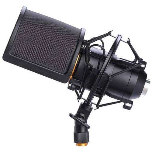3X Microphone Shock Mount with Microphone Filter Windscreen Suspension Shock Mount Holder Clip 2