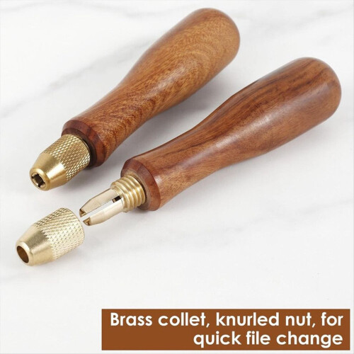 2Pcs Wood File Handle for Hand Drill 1