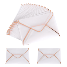 Set di 20 buste trasparenti color oro rosa con stampa a caldo.
