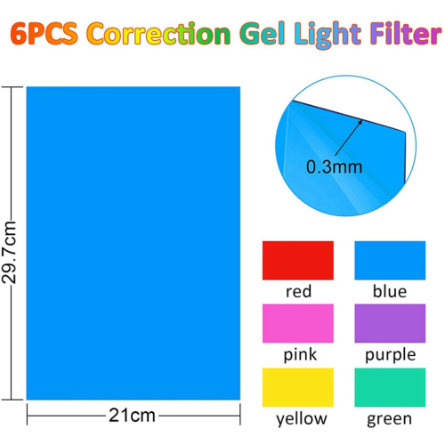 Packung mit 6 Farbfilterfolien für Lampen, Farbfilter (30 x 21 cm) 1