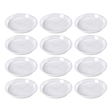 Set van 30 plantenonderzetters (14 cm) voor plantenpotten, transparant.