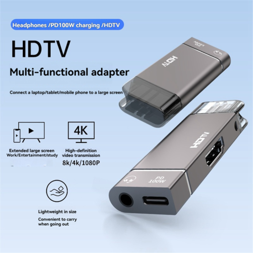 USB-C laptopdock Type-C naar -compatibele 4K@60Hz PD100W hub 2