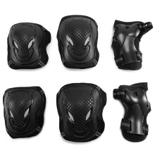 Knee Pads 6 in 1 Protective Equipment Set Knee Pads Elbow Pads Wrist Guards Protection Bicycle Scooter Knee Pads Volleyball, black Ref: 8085