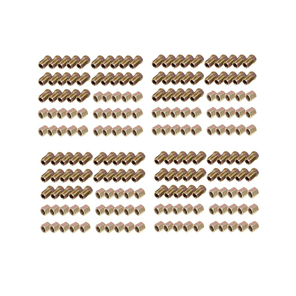 200Pcs Male / Female End Union Brake Pipe Screw Nuts M10 X 1Mm 3/16Inch Od Copper Brake Tubes Line Pipe Fittings Metric 6132295074023
