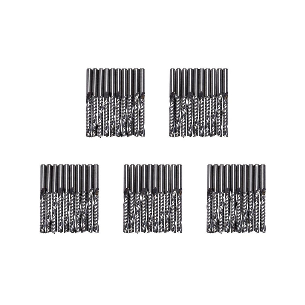 50Pcs Cnc Router Bits 3.175 X 22Mm Single Flute Spiral Carbide Cnc Router Bits Milling Cutter 4711416887517
