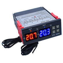 Controlador de temperatura digital dual -3008 con dos salidas de relé, A