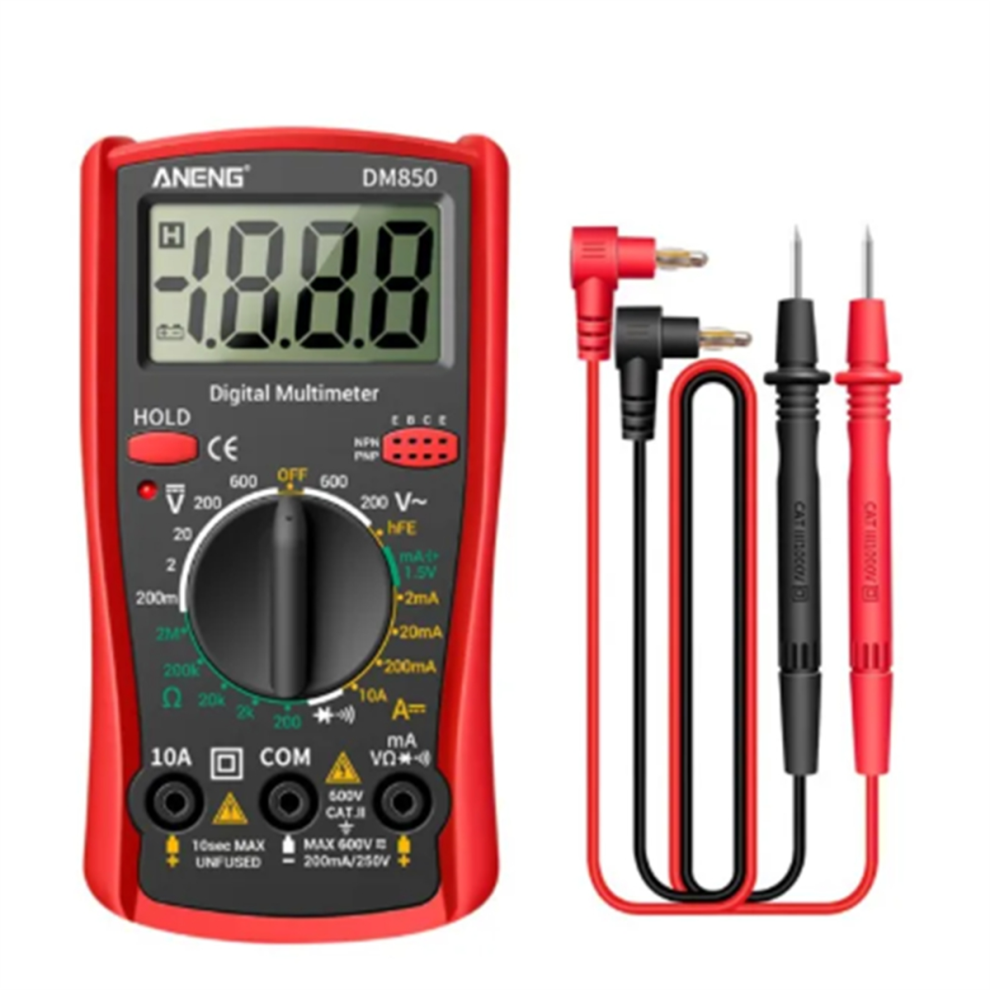 DM850 1999 Counts Digital Multimeter Eletric Automatic Red