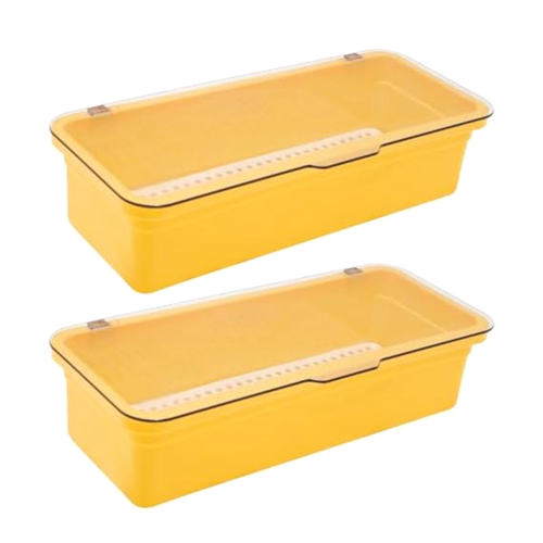 Flatware Tray, Utensil Storage with Lid Plastic Cutlery Tray, A