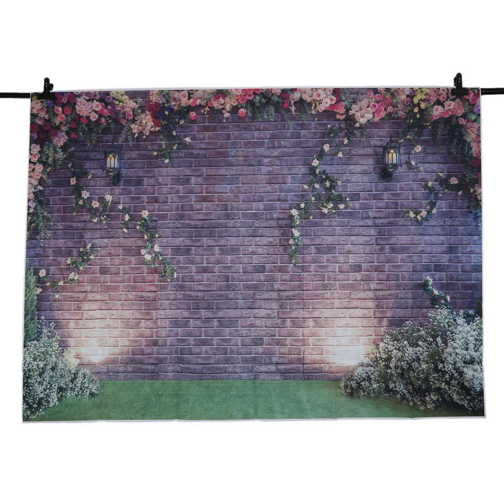 2Pcs 7X5ft Flowers Wall Photography Backdrops Brick Backdrop Spring Stuido Background 6133443855419